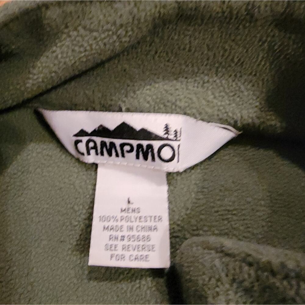 Mens Large Evergreen Long Sleeve Quarter Zip Campmor Fleece Sweatshirt - Picture 5 of 7
